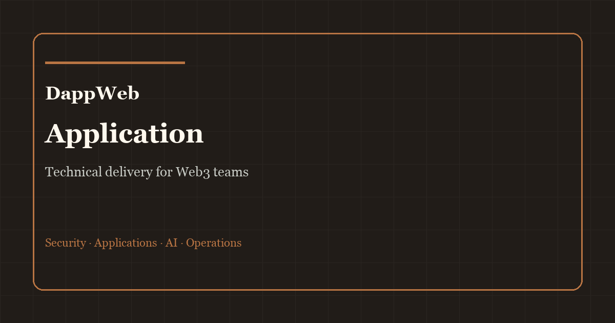 DappWeb application type service visual for Compliance workflows